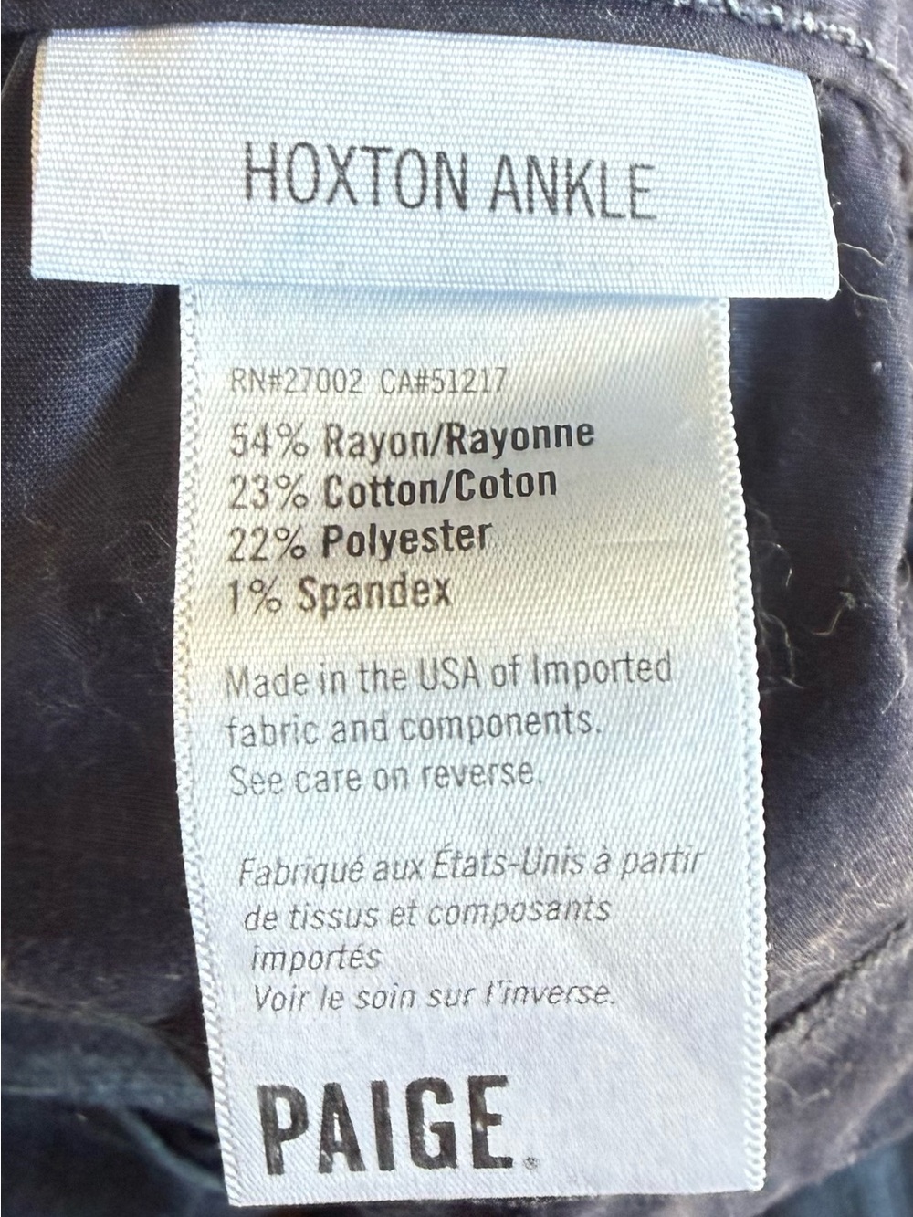 PAIGE Hoxton Ankle Harla Dark Indigo High-Rise Skinny Jeans Size 32x29 - Picture 4 of 8